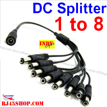 สายแแยก ไฟ 1 ออก 8 พร้อมหัวแจ๊ค แยกไฟ Adapter จ่าย CCTV DVR POE อื่นๆ DC AC Spilter 1 to 8 with Jack