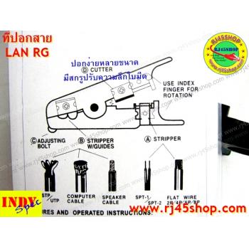 ที่ปอกสาย LAN RG ปอกง่ายได้หลายขนาด มีสกรูปรับความลึกใบมีด RG6 RG59 RG11 cat5e cat6