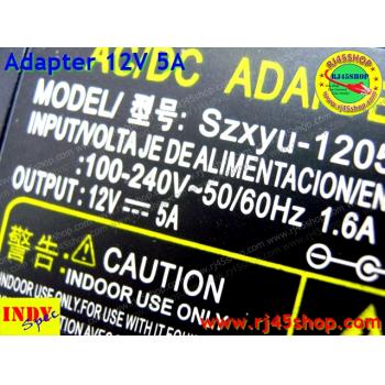 Adapter 12V5A หัวJack 5.5*X2.1-2.5mm For cctv router AcessPoint POE จ่ายได้หลายตัว คุ้ม ทน