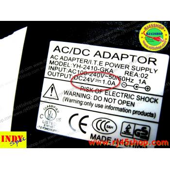 Adapter 24V1A หัวJack 5.5*X2.1-2.5mm For cctv router AcessPoint UBNT POE และอื่นๆ