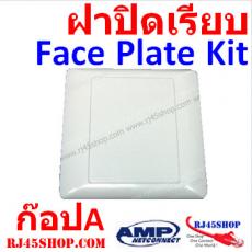 ฝาแผงหน้ากาก แลน/โทร แบบฝาปิดเรียบ Face Plate Kit For LAN/Tel 0 Hole AMP [ก๊อปA]