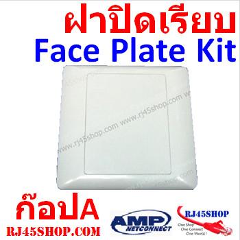 ฝาแผงหน้ากาก แลน/โทร แบบฝาปิดเรียบ Face Plate Kit For LAN/Tel 0 Hole AMP [ก๊อปA]