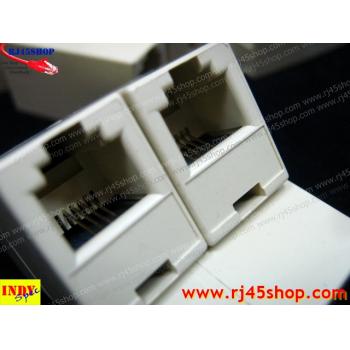 ตัวต่อสายโทรศัพท์(ต่อกลางทาง) 4ขั้ว 1ออก1 RJ11 เมีย 1:1 TEL 4PIN RJ11 Female Join modular jack 1 to 1