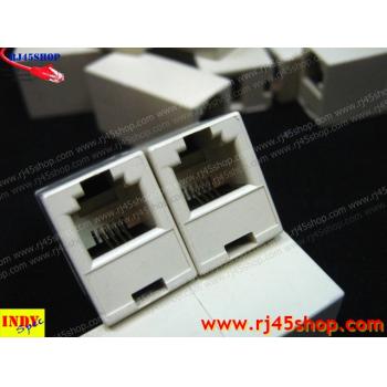 ตัวต่อสายโทรศัพท์(ต่อกลางทาง) 4ขั้ว 1ออก1 RJ11 เมีย 1:1 TEL 4PIN RJ11 Female Join modular jack 1 to 1