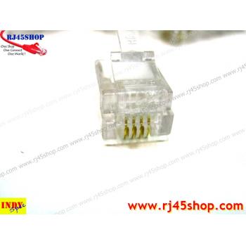 หัวโทรศัพท์ 6P4C (RJ11 แบบ4เขี้ยว เสียบสาย4คอร์) Modular jack for TEL RJ11 6P4C[4Pin]Use with UTP 4core2pair (RJ13,RJ14)