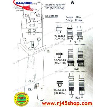 คีมอัดหัว #04 RG Multi-Type Compression Tool ระบบด้ามสปริงเด้ง เบาแรง ปรับระดับย้ำได้หมด รุ่นมือโปร