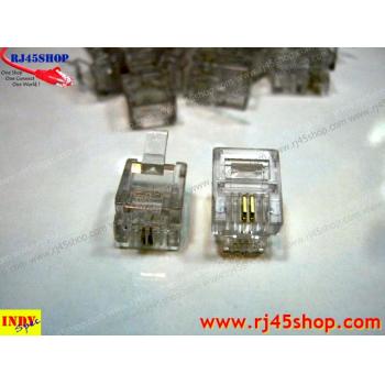 หัวโทรศัพท์ 6P2C (RJ11 แบบ2เขี้ยว เสียบสาย2คอร์) Modular jack for TEL RJ11 6P2C[2Pin]Use with UTP 2core1pair (Real RJ11C