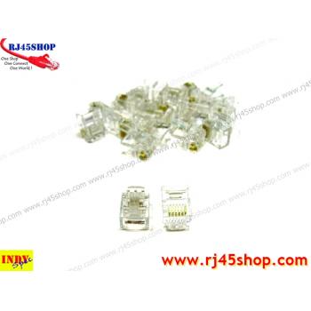 หัวโทรศัพท์ 6P6C (RJ11 แบบ6เขี้ยว เสียบสาย6คอร์) Modular jack for TEL RJ11 6P6C[6Pin]Use with UTP 6core3pair (RJ12,RJ25)