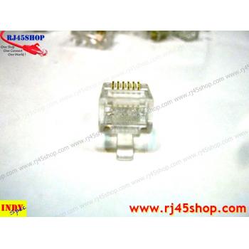 หัวโทรศัพท์ 6P6C (RJ11 แบบ6เขี้ยว เสียบสาย6คอร์) Modular jack for TEL RJ11 6P6C[6Pin]Use with UTP 6core3pair (RJ12,RJ25)