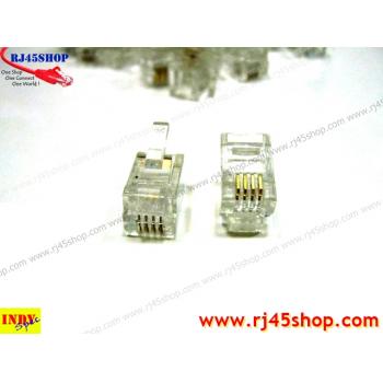 RJ9 4P4C หัวสำหรับสายชุดหูฟัง/พูด โทรศัพท์ Modular jack for handset TEL 4p4c [4Pin] (RJ9,RJ10,RJ22)