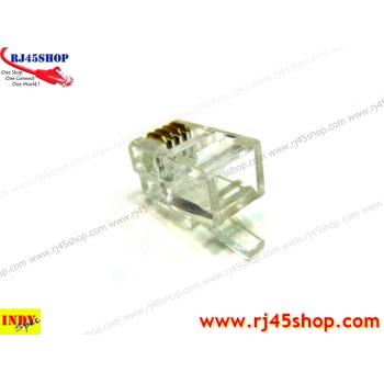 RJ9 4P4C หัวสำหรับสายชุดหูฟัง/พูด โทรศัพท์ Modular jack for handset TEL 4p4c [4Pin] (RJ9,RJ10,RJ22)