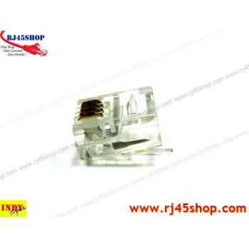 RJ9 4P4C หัวสำหรับสายชุดหูฟัง/พูด โทรศัพท์ Modular jack for handset TEL 4p4c [4Pin] (RJ9,RJ10,RJ22)